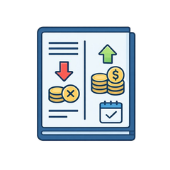 Ícone de Contas a Pagar e Receber - Terceirização Financeira
